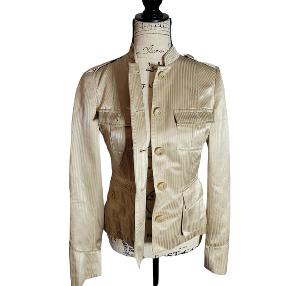 Banana Republic Jackets & Blazers - Forever 21 gold rare moto bomber blazer button jacket extra small 2 pockets